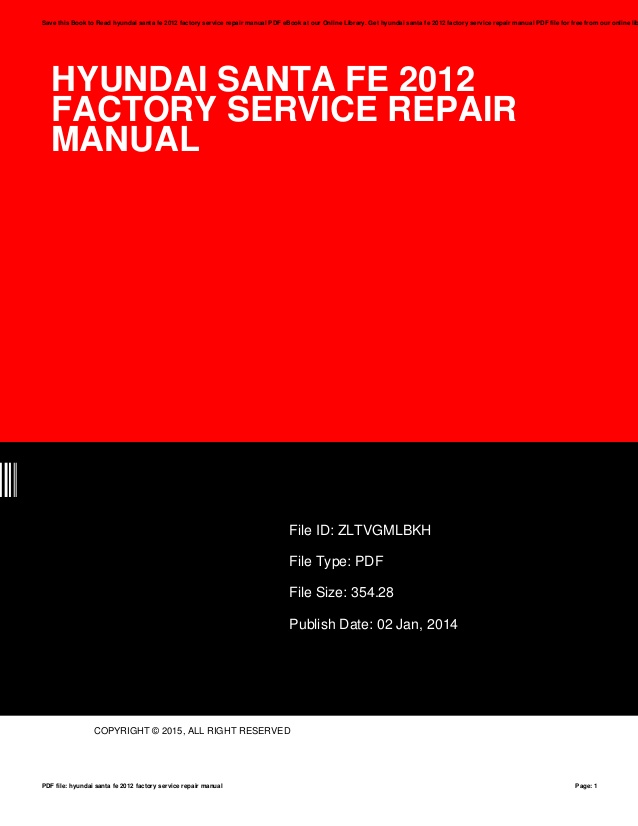 Hyundai Santa Fe Service Manual 2015